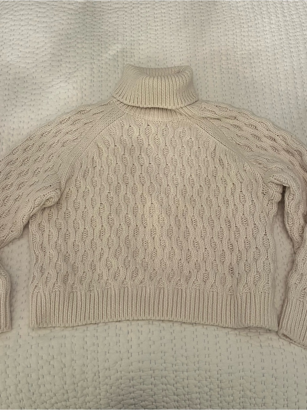 H&M Cream Cable Knit Turtleneck Sweater